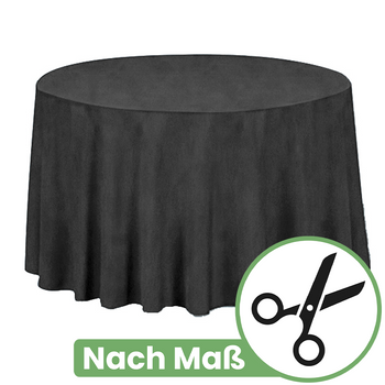 Runde Tischdecke nach Maß, matter Velours, Schwarz