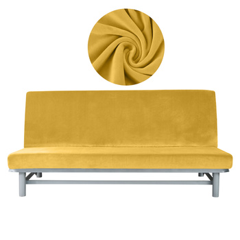 Velours Bezug Für Schlafsofa Honiggelb