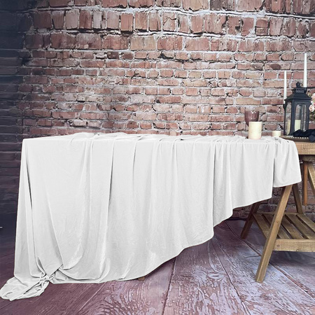 Tischdecke in Weiss, MATTER VELOURS, quadratisch 230x230cm