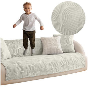 MATTE ÜBERWURF BEZUG für SOFA Couch 90x70 cm, CREME, ERHABENES MUSTER