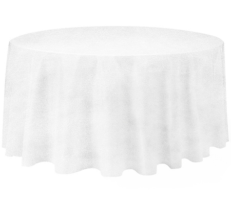 Runde Tischdecke nach Maß, matter Velours, weiß