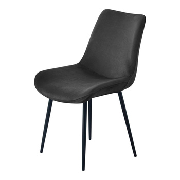 STUHLHUSSE für GROSSE SKANDINAVISCHE SCHALESTÜHLE VELOURS SCHWARZ