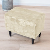 BEZUG für POUF / FUSSHOCKER GEPRÄGTES Blumenmuster VELOURS CREMEFARBEN