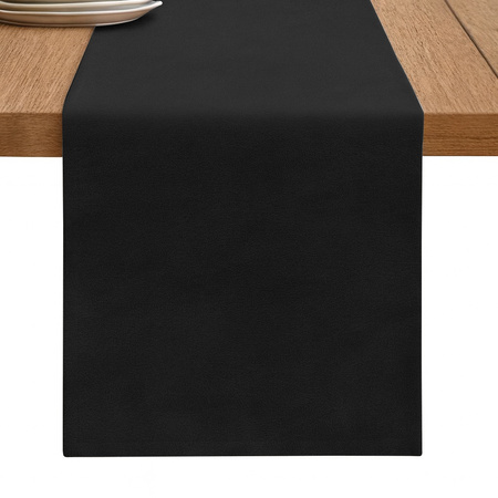 VELOURS Tischläufer SCHWARZ 40x275 cm