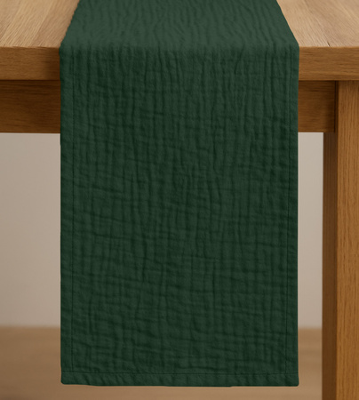 Zarter MUSSELIN-TISCHLÄUFER, Dunkelgrün 40×275 cm