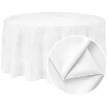 Tischdecke in weiss, MATTER VELOURS, rund, mit einem Durchmesser von 320 cm