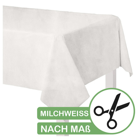 Matt Velours Tischdecke in Milchweiß - Nach Maß.