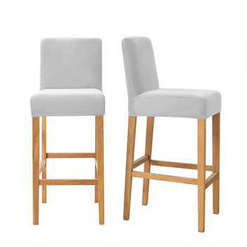 Der Bezug für Barhocker, Velours, HELLGRAU