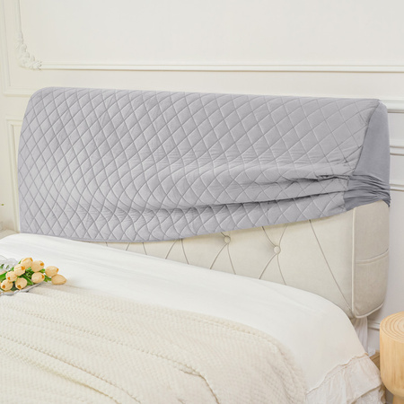 KOPFTEIL-HUSSE FÜR BETT GESTEPPT HELLGRAU