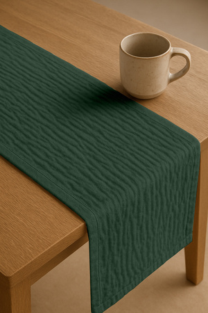 Zarter MUSSELIN-TISCHLÄUFER, Dunkelgrün 40×275 cm