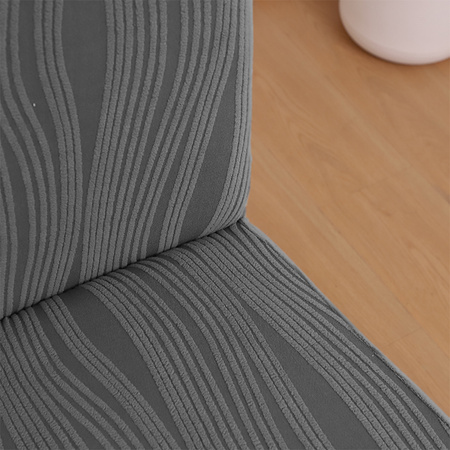 STUHLHUSSE JACQUARD – STRUKTURSTOFF MIT STREIFEN – DUNKELGRAU