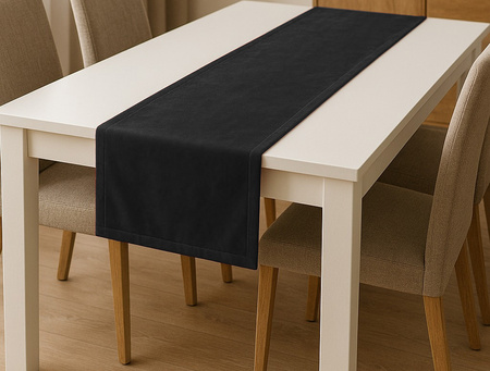 Zarter BOHO-Läufer aus Samt, schwarz, 200 cm