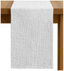 Zarter MUSSELIN-TISCHLÄUFER, weiß 40×275 cm