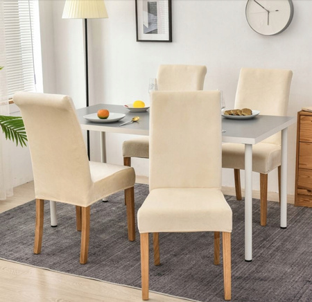 STUHLHUSSE VELVET CREME ECru