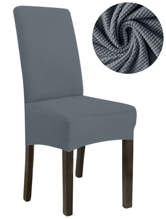 Stuhlbezug dicker Jacquard dunkelgrau Größe. L LARGE HIGH BACK 70cm
