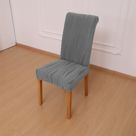 STUHLHUSSE JACQUARD – STRUKTURSTOFF MIT STREIFEN – DUNKELGRAU