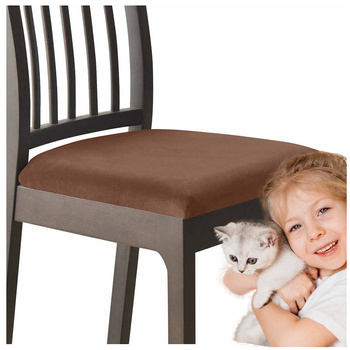 Stuhlsitzbezug Velours Braun