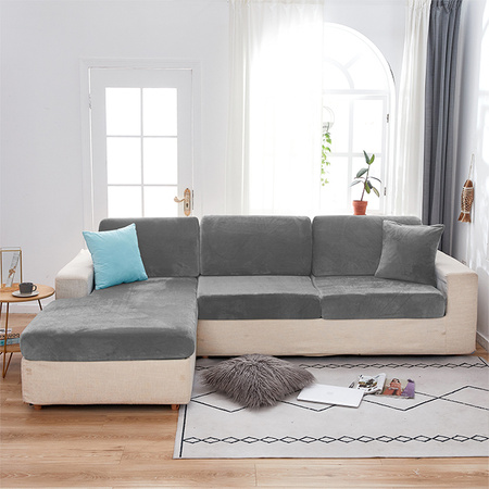 Sofa sitzkissenbezug, Velours, Dunkelgrau, 80-100 cm