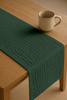 Zarter MUSSELIN-TISCHLÄUFER, Dunkelgrün 40×275 cm