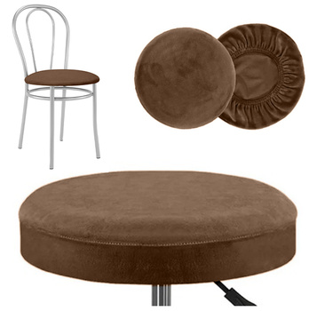Der Bezug für den runden Stuhlsitz, Velours, Braun