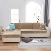 Velours Bezug für die Chaiselongue des Sofas BEIGE/CAPPUCCINO
