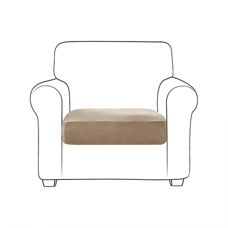 Sofa sitzkissenbezug, Velours, Beige, Cappuccino 150-190 cm