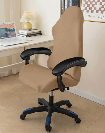 DICKER, VELOURS BEZUG FÜR GAMING-STUHL, BEIGE/KAMEL.