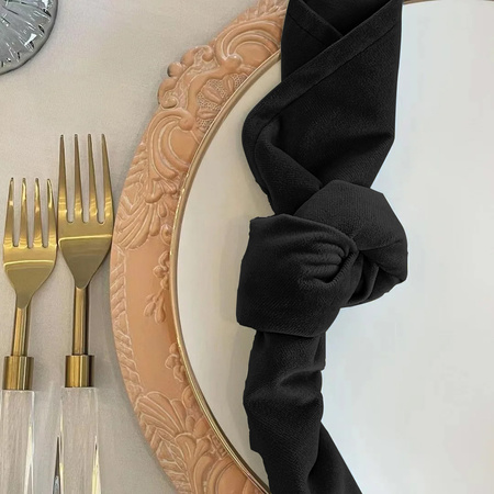 VELOURS-SERVIETTEN 10 Stück 45x45 cm – SCHWARZ