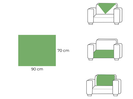 MATTE ÜBERWURF BEZUG für SOFA Couch 90x70 cm, CREME, ERHABENES MUSTER