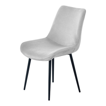 STUHLHUSSE für GROSSE SKANDINAVISCHE SCHALESTÜHLE VELOURS HELLGRAU