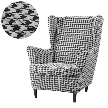 SESSELBEZUG für OHRSESSEL, Jacquard, Hahnentritt