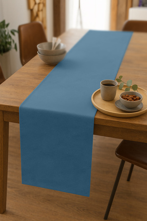 VELOURS Tischläufer KÜHLES BLAU 40x275 cm