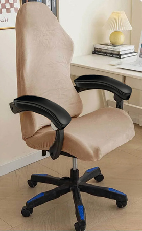 DICKER, VELOURS BEZUG FÜR GAMING-STUHL, BEIGE/KAMEL.