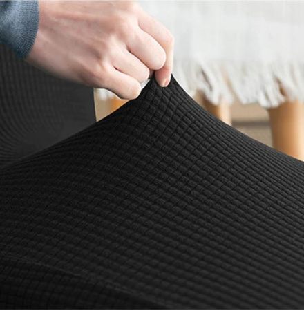 Bezug für ein Sofa, 2-Sitzer Sofa, Länge 145-185 cm, jacquard, schwarz