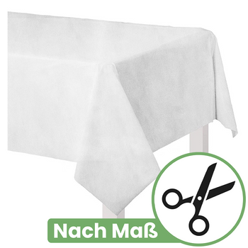 Matt Velours Tischdecke in weiß - Nach Maß.
