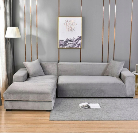 Bezug für ein Sofa, 2-Sitzer-Sofa, 145- 185 cm lang, hellgrau