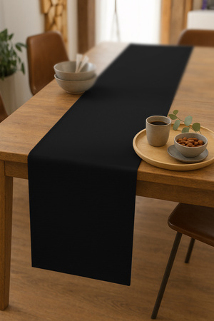 Glatter Tischläufer SCHWARZ 40x275 cm