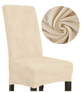 DICKER, CREMEBEIGE SAMTBEZUG FÜR GROßEN STUHL (Größe L)