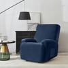 BEZUG für Sessel, 4-teilig, VELOURS Plüsch, MARINEBLAU