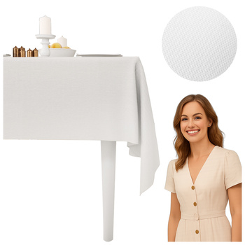wHITE Tischtuch Tisch 140x280cm