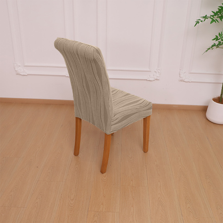 STUHLHUSSE JACQUARD – STRUKTURSTOFF MIT STREIFEN – BEIGE