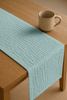 Zarter MUSSELIN-TISCHLÄUFER, mintgrün 40×275 cm