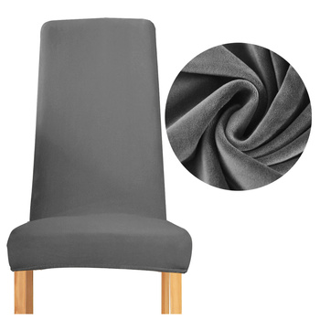 BEZUG für Stuhl mit schmaler Rückenlehne, DICKER VELOURS, DUNKELGRAU