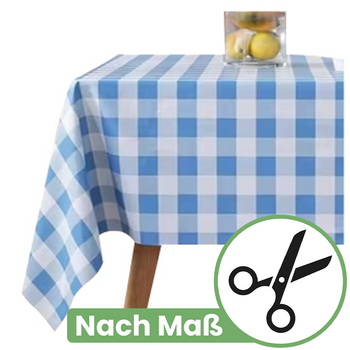 Tischdecke mit blauem Karo – nach Maß