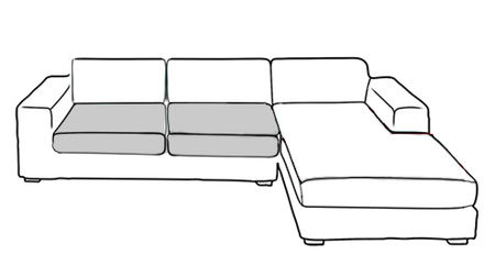 Sofa sitzkissenbezug, Velours, Beige, Cappuccino, 80-100 cm