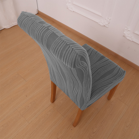 STUHLHUSSE JACQUARD – STRUKTURSTOFF MIT STREIFEN – DUNKELGRAU