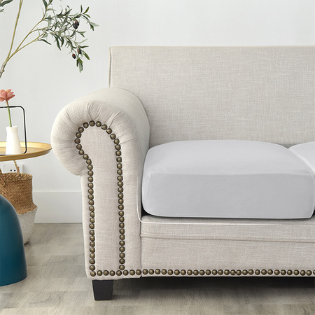 Sofa sitzkissenbezug, Velours, Hellgrau, 80-100 cm