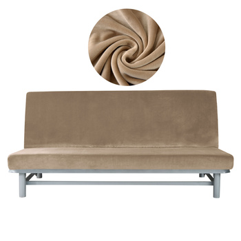 Velours Bezug Für Schlafsofa BEIGE/KAMEL
