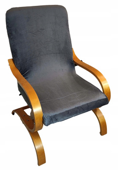 Sesselbezug FINKA grau dickes Velours