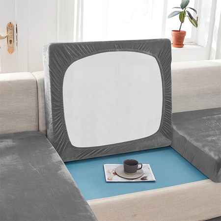 Sofa sitzkissenbezug, Velours, Dunkelgrau, 80-100 cm